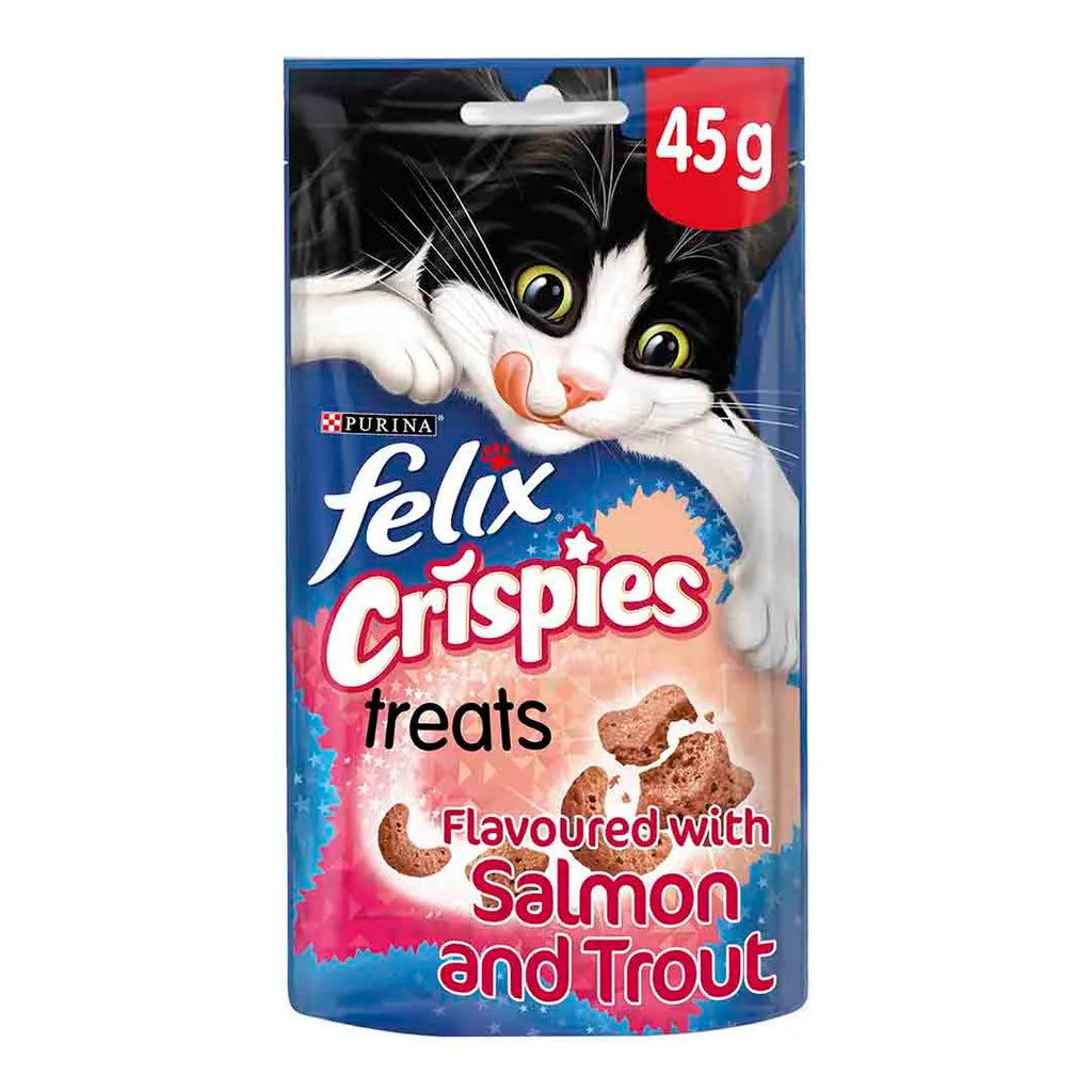 Purina Felix Crispies Salmon & Trout Treats for Cats 45g