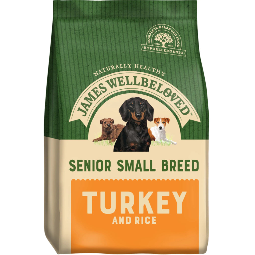 James Wellbeloved Adult Dog Senior Small Breed Turkey & Rice Kibble - 1.5kg