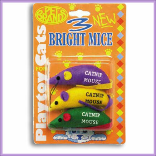 Pet Brands Three Bright Mice Cat Toy With Cat Nip